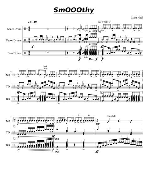 Bass tablature, or bass tab, is a pretty simple system of music notation for bass.you will find it in music books, bass magazines, and all over the internet. Sm000thy Sheet music for Snare Drum, Bass Drum, Tenor Drum ...