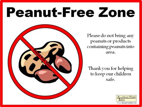 Peanut Sign For Classroom If I Have A Student With The Allergy Peanut