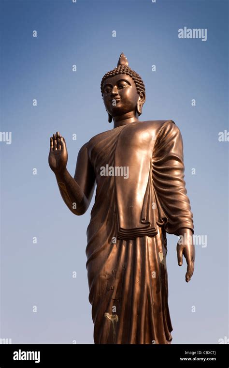 India Bihar Bodhgaya Buddhism Thai Temple Large Bronze Buddha