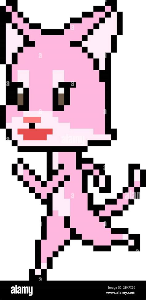 Vector Pixel Art Cat Run Imagen Vector De Stock Alamy