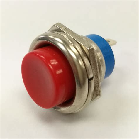 Switch Momentary Squat Push Button, Push On, 2 Amp RED 19mm x 15mm 