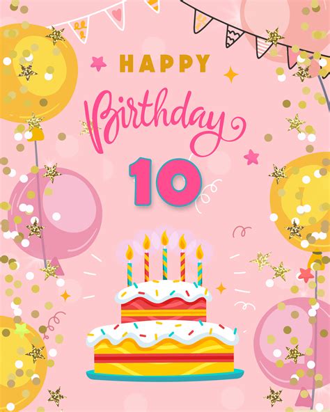 10th Birthday Happy 10th Birthday Background Nhẹ Nhàng Và Vui Vẻ