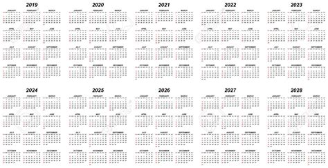 2021 2024 Calendar 20 Calendar 2021 To 2024 Free Download