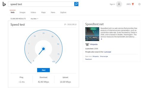 Microsoft Bing Already Has An Internet Speed Tool Built