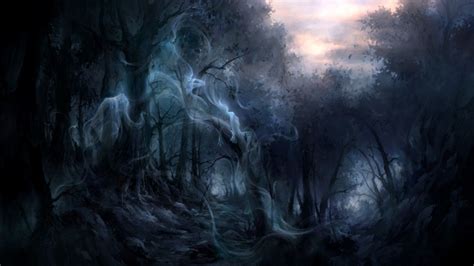 Dark Enchanted Forest Ghost Full Screen Wallpaper Enchanted Forest
