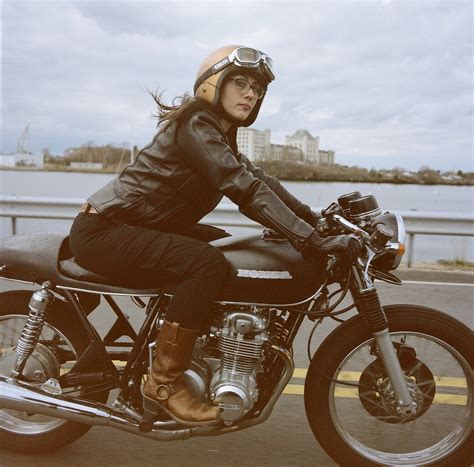 Mindi Her Honda Cafe Racer Moto Lady