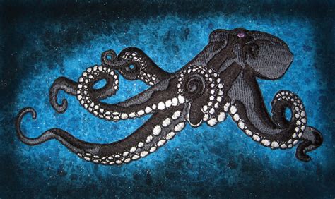 Huge Giant Octopus Jacket Back Iron On Patch Black And White Etsy