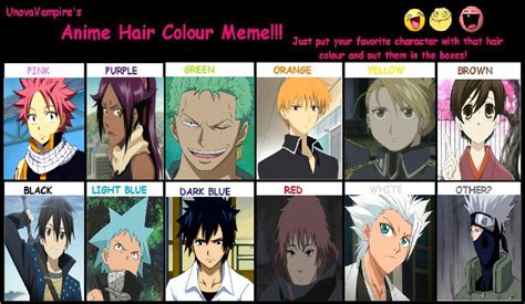 Anime Hair Color Meme By Thejintendogamers On Deviantart
