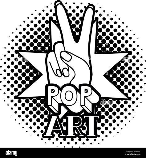 Hand With Peace Sign And Love Pop Art Stock Vector Image And Art Alamy