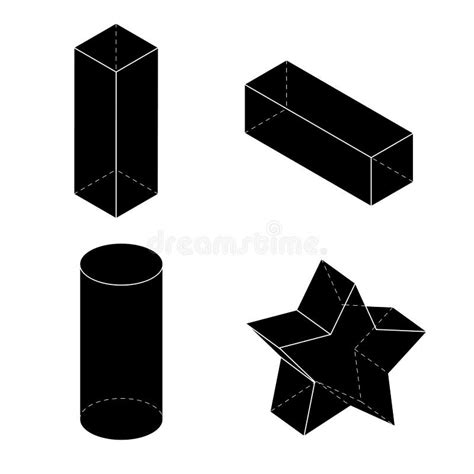 Set Of Basic 3d Geometric Shapes Geometric Solids Vector Isolated On A