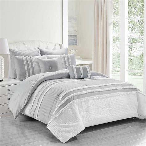 Gray And White Chartreux 8 Pc Queen Comforter Set Kirklands