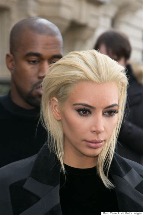 kim kardashian goes platinum blond for paris fashion week huffpost entertainment