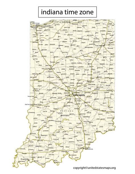 Indiana Time Zone Map | Time Zones in Indiana Map