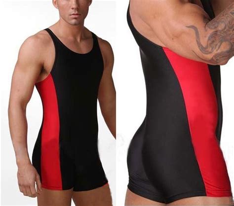 Men Full Body Leotards Swim Suit One Piece Swimwear Athlete Suit Gym Man Wrestling Singlet Man