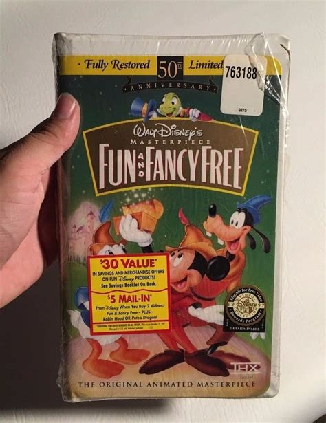 New Vhs Walt Disneys Masterpiece Fun And Fancy Free 50th Anniversary