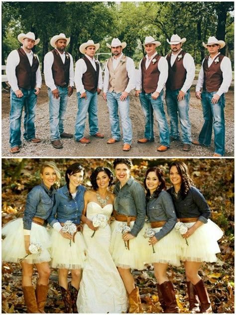 Fall rustic wedding groomsmen bridesmaids | Country wedding bridesmaids