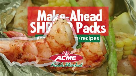 You figure out what you want to cook in the afternoon, go shopping after work, and start. Make-Ahead Shrimp Packs - Recipe - YouTube