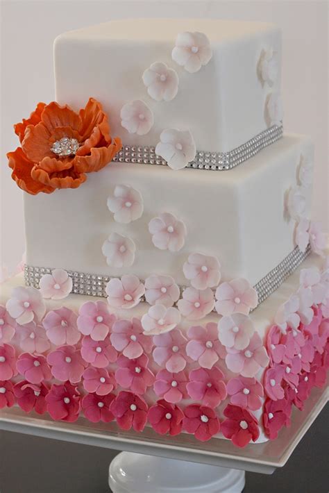The Couture Cakery Pink Ombre Wedding Cake