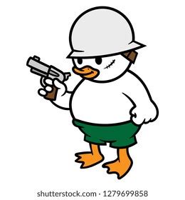 Cartoon Duck Gun เวกเตอรสตอก ปลอดคาลขสทธ 1279699858