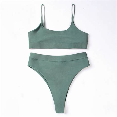 High Waisted Swimwear Bikini Bottoms Online For Women With Solid Color