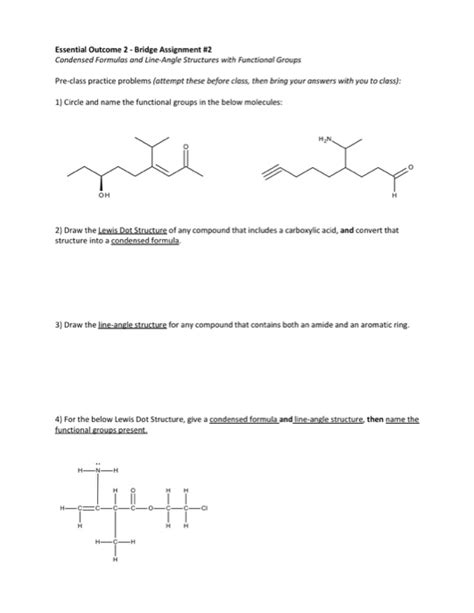 Essential Outcome 2 Bridge Assignment 2 Condensed Formulas And Line