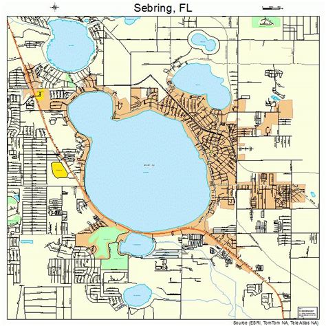 Sebring Florida Street Map 1264875 Sebring Florida Sebring Florida