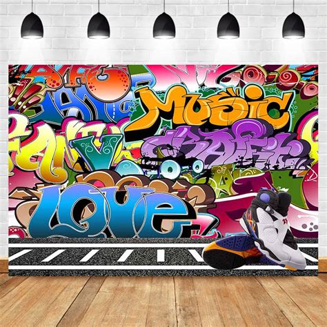 Hip Hop Backdrop Graffiti Wall Party Party Background Retro Age