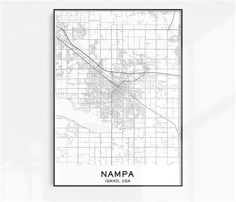 Nampa Map Print City Map Prints Nampa Map City Maps Idaho Etsy