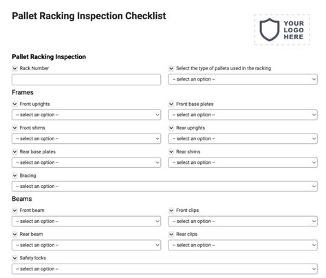 Pallet Racking Inspection Checklist Joyfill