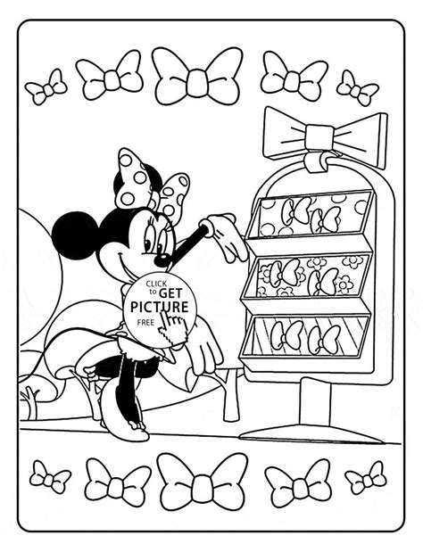 Minnie Mouse And Bows Coloring Page For Kids For Girls Coloring Pages