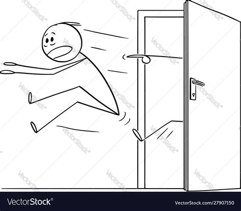 Cartoon Man Or Businessman Kicked Out The Vector Image