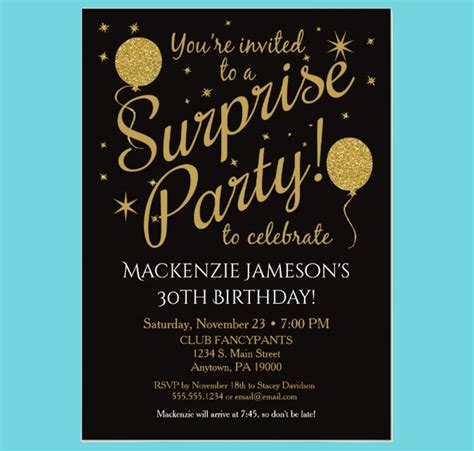 Surprise Birthday Party Invitations Invitation Surprise Birthday Party Wording Wordings