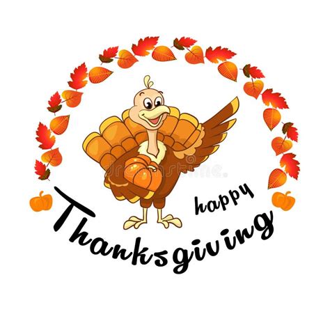 Beautiful Colorful Cartoon Of Turkey Bird For Happy Thanksgiving