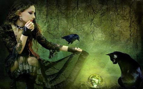 Black Cats As Witches Familiars Recipe Witch Wallpaper Fantasy