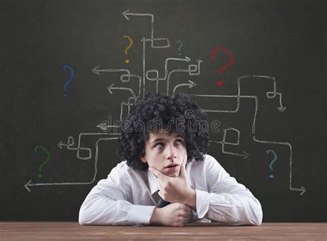 Thinking Man With Question Mark Stock Image Image Of Glamour