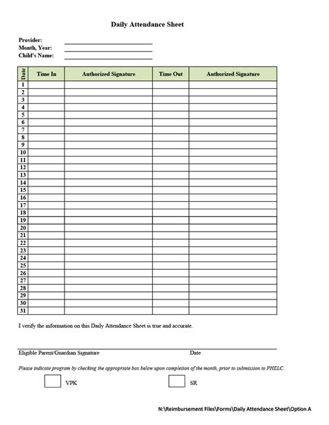 Monthly Register Template Pdf Template