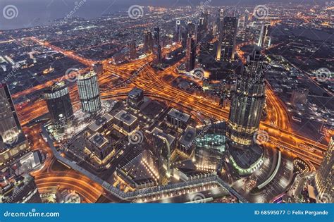 Dubai Aerial View Editorial Photography Image Of Illuminated 68595077