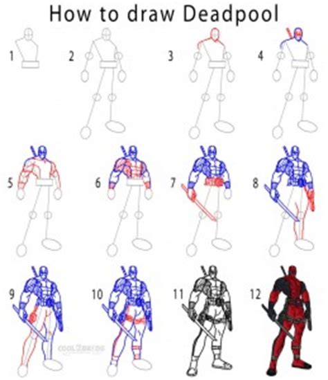 Dawn / december 28, 2009. How to Draw Deadpool (Step by Step Pictures) | Cool2bKids