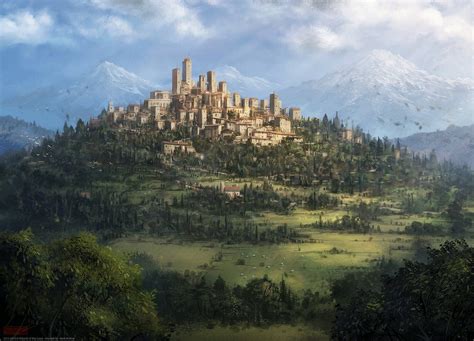 Fantasy Medieval City Com Imagens Lugares Fantasia Castelo Da
