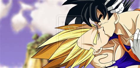 Goku And Vegeta The Kiss By Tracexvalintyne On Deviantart Goku And