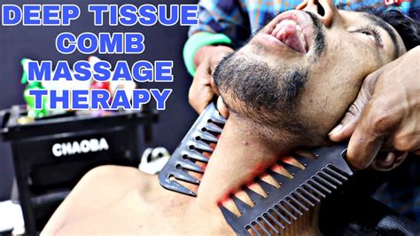 deep tissue throat massage therapy with comb relaxing head and body massage asmr neck cracking