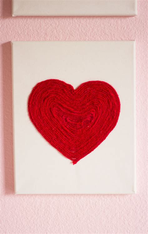 Valentines Day Diy Canvas Heart Art Design Improvised