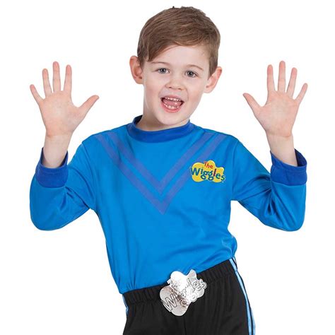 Blue Anthony Wiggle Costume Deluxe Child Top Pants Buckle Wiggles