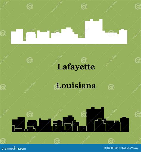 Lafayette, Louisiana - Cityscape With White Abstract Line Corner Curve