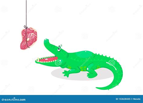 Cute Cartoon Crocodile For Children Graphics Green Alligator With