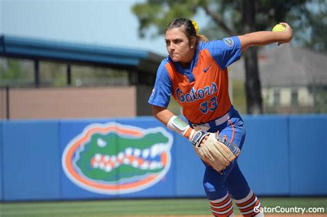 Florida Gators Softball Pitcher Delanie Gourley Pitches Against Missouri