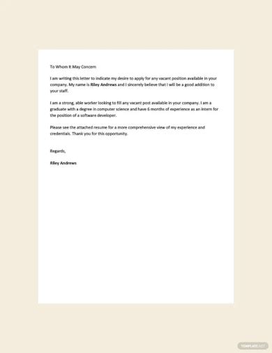 Simple Application Letter 32 Examples Format Sample Examples