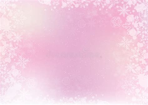 Pink Snowflake Background Border Stock Illustrations 1245 Pink