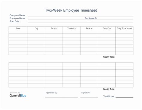 Weekly Timesheet Template For Multiple Employees Clicktime Regarding