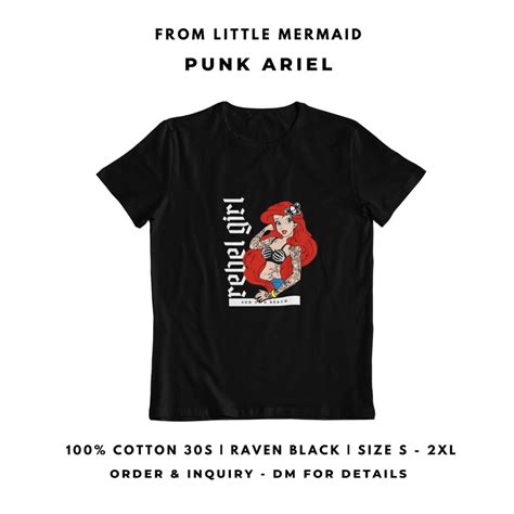 Ariel Rebel T Shirt From Little Mermaid Shopee Singapore